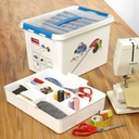 Q-line naaidoos met inzet 6L (30x20x14,5cm) wit/blauw
