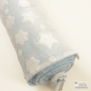 Wellnessfleece Print Stars/Flowers - Light Blue