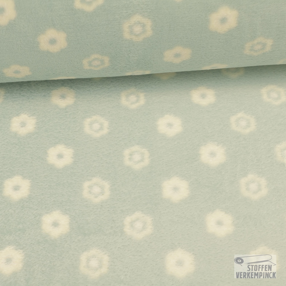 Wellnessfleece Print Simple Flower - Light Blue