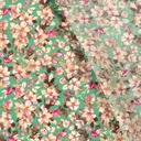 Viscose/ny crepe print bloemen groen