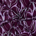 Viscose stretch Abstract Flowers Purple