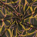 Viscose stretch Abstract Flowers Green