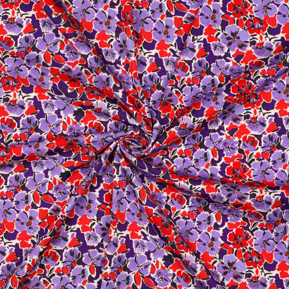 Viscose stretch Digital Violets Lilac