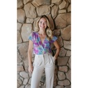 Viscose stretch Digital Shapes Blue/Violet