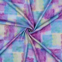 Viscose stretch Digital Shapes Blue/Violet