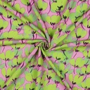 Viscose Digital Tulipes Green/Rose