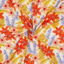 Viscose Digital Flowers Off White
