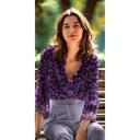 Viscose Satin Digi. Animal Purple