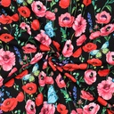 French Terry Digital Poppy's Black