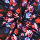 French Terry Digital Mixede Flowers Navy