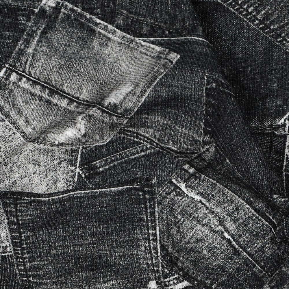 Jersey Digital Jeans Pockets Dark Grey