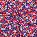 Jersey Pretty Flowers Blue/Fuchsia