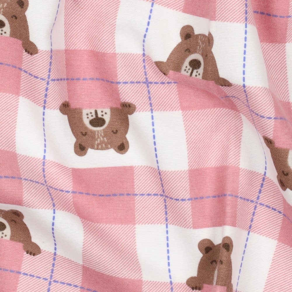Flanel Bear Check Rose