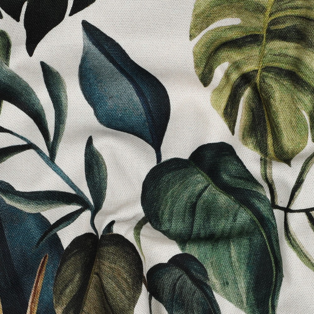 Canvas Digital Tropical Leaves White