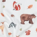 Fine Poplin Digital Forest animal White