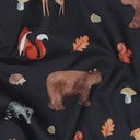 Fine Poplin Digital Forest Animals Navy