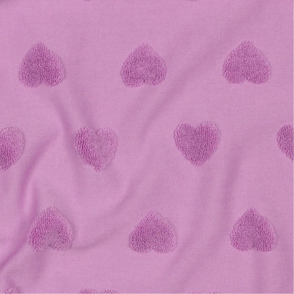 Cotton Toweling Knit Hearts Lilac