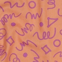 Fine Poplin Abstract Drawing Peach/Lila