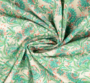 Katoen Vintage Bloemen Groen