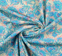Katoen Vintage Bloemen Blauw