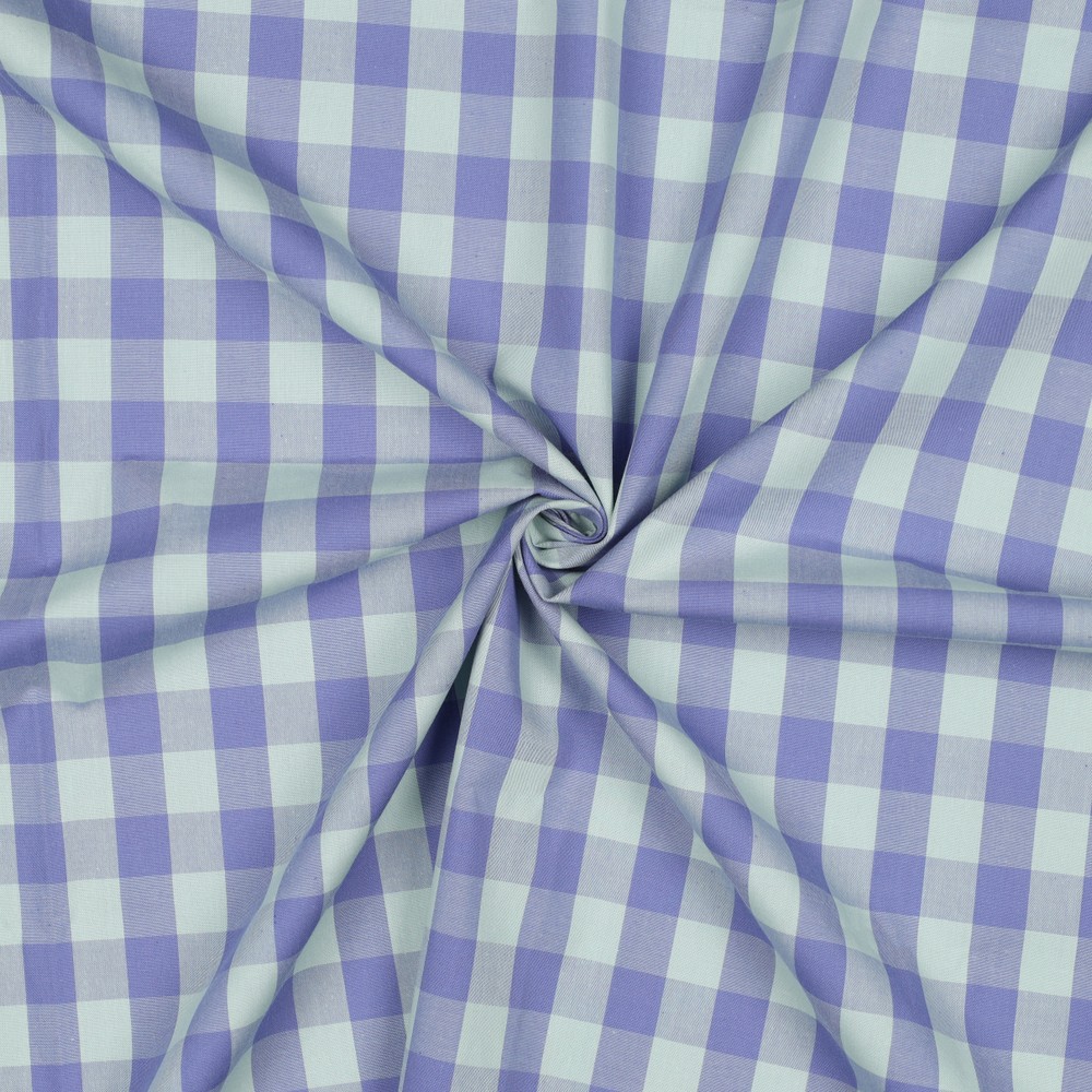 Cotton Yarn Dyed Checks Lavender/Green
