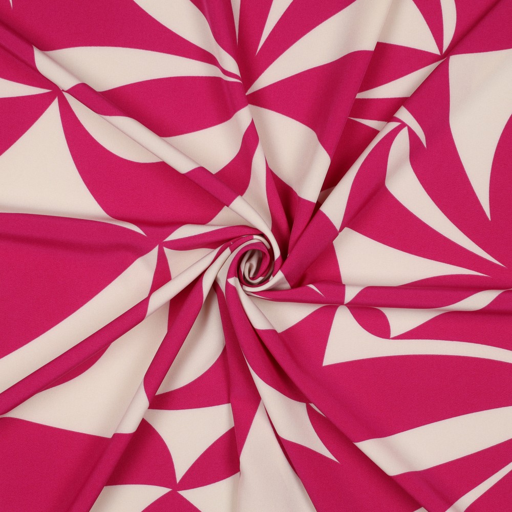 Magnolia Stretch Geometric Fuchsia