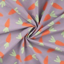 French Terry Print Carrots Dusty Lilac