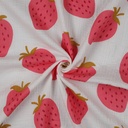 Double Gauze Strawberries off White
