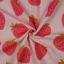 Double Gauze Strawberries Light Rose