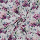 Double Gauze Digital Flowers White
