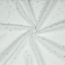Double Gauze Silver Hearts White