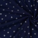 Double Gauze Silver Hearts Navy