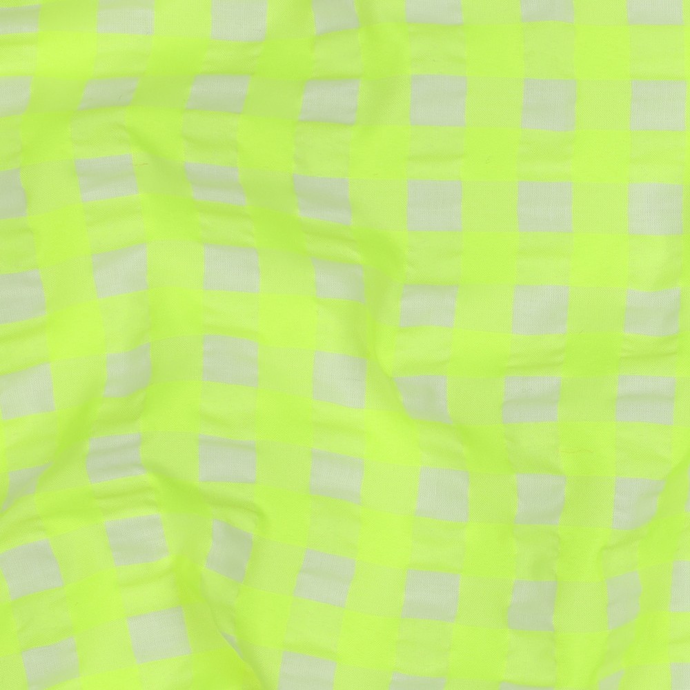 Co/Pl Yarn Dyed Neon Checks 1 cm. Yellow