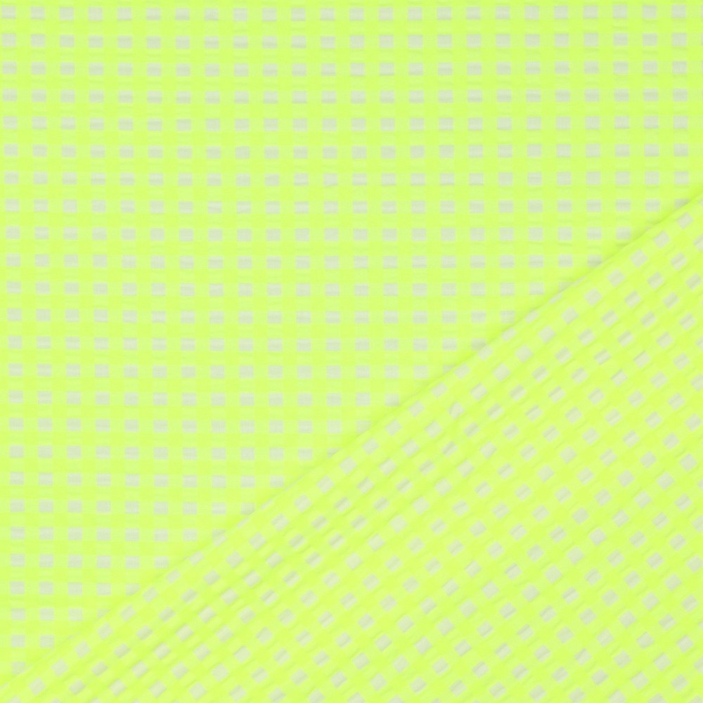 Co/Pl Yarn Dyed Neon Checks 0.5cm. Yellow
