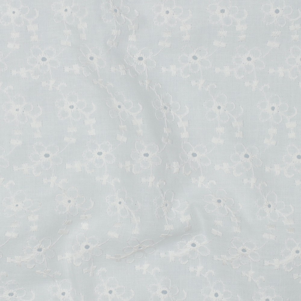 Cotton Embroidery 2-Side Border Off White