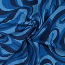 Viscose Nylon Curly Print Blue