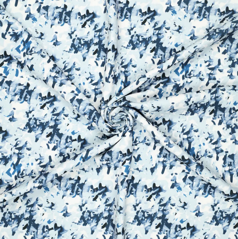 Polyester Stretch Digital Glitches Blue (kopie)