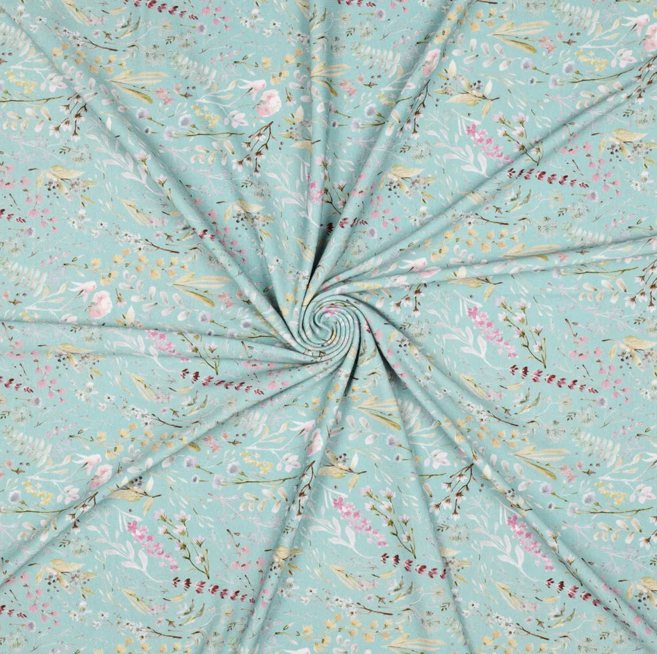 Jersey Viscose Petite Florals Blue
