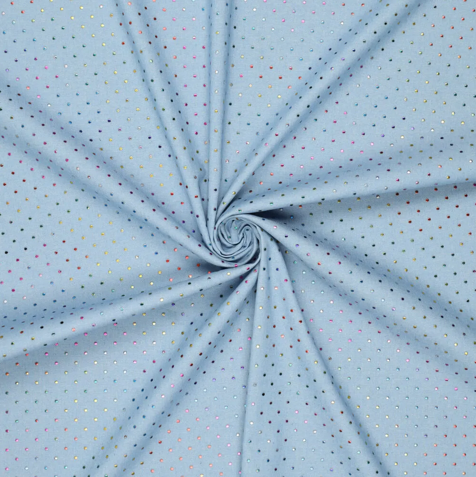 Metallic Drops Denim Light Blue