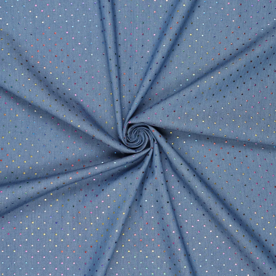 Metallic Drops Denim Blue