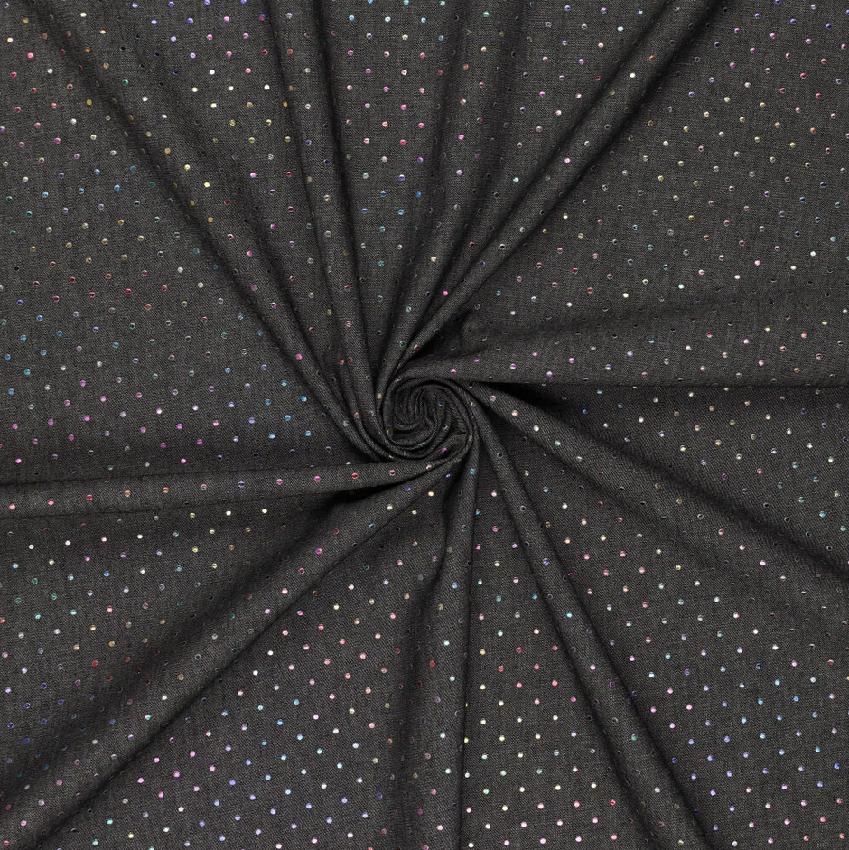 Metallic Drops Denim Black