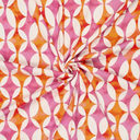 Viscose Stretch Digital Diamonds Lila/Red