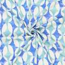 Viscose Stretch Digital Diamonds Blue