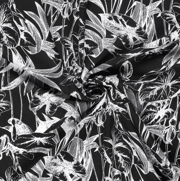 Viscose/Linnen Tropic Black