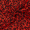 Stretch Twill Polyester Leopard Red
