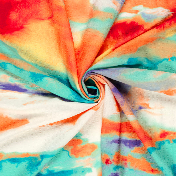 Polyester Bubble Abstract Design Aqua