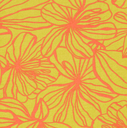 Viscose/Nylon Orange Flowers on Lime