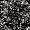 Viscose/Nylon White Flowers on Black