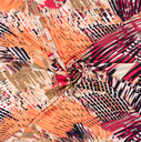 Jersey Viscose Abstract Salmon/Red/Beige