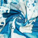 Keperkatoen Print Jeans Fabrics Turquoise